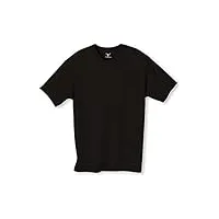 hanes men's short sleeve crewneck beefy cotton t shirt with chest pocket, black, large