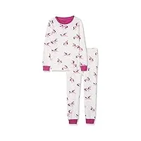 hatley organic cotton long sleeve printed pyjama sets ensemble, licornes majestueuses, 4 ans garçon