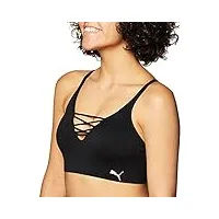 puma soutien-gorge à lacets pour femme sport, opaque, noir/métallisé, taille