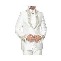 inmonarch le travail d'or dessinateur 5 costume smoking blanc pc tx0202r52 62 or 6xl (hauteur 171 cm a 180 cm) white
