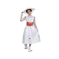 disguise mary poppins costume de luxe pour enfant blanc taille m 7-8 ans