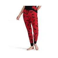 hatley pyjama leggings bas, rouge (Élan sur rouge), taille s femme