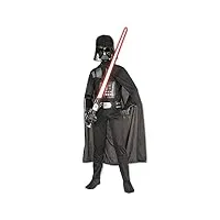 rubies - star wars officiel - costume dark vador - taille 9-10 ans - déguisement officiel star wars avec combinaison, cape, masque et ceinture - pour hallowwen, carnaval, cadeau noël