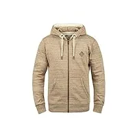 solid craig veste en sweat zippé sweat-shirt À capuche pour homme À capuche avec fermeture Éclair, taille:l, couleur:dune (5409)