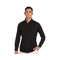 jack & jones jjesheridan shirt l/s chemise en jean, noir (black denim fit:slim), large homme