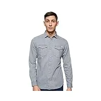 jack & jones jjesheridan shirt l/s chemise en jean, gris (light grey denim fit:slim), x-large homme