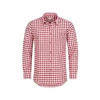 stockerpoint chemise traditionnelle (modèle: oc-franzl), bavaroise à carreaux pour homme, l, rouge