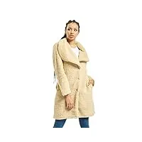 urban classics femme ladies soft sherpa coat parkas, beige (darksand 00806), xxl