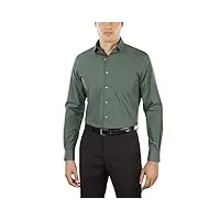 van heusen robe chemise ajustée en popeline unie, vert foncé, 15 neck / 32-33 sleeve homme