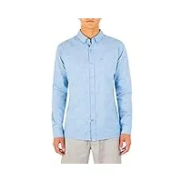 hurley m one&only woven l/s chemise homme bleu fr : m (taille fabricant : m)