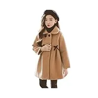 nemopter manteau fille veste a capuche trench-coat d'hiver coupe vent trench coat doublure ɰais chaud,8-9 ans,marron,8 ans