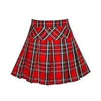 sunny fashion filles jupe arrière École uniforme rouge tartan jupe 11-12 ans,rouge
