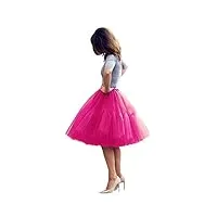babyonlinedress femme jupon rétro style année 50 vintage en tulle audrey hepburn rockabilly petticoat tutu-18 couleurs, fuchsia, taille unique