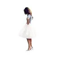 babyonlinedress femme jupon rétro style année 50 vintage en tulle audrey hepburn rockabilly petticoat tutu-18 couleurs, blanc, taille unique