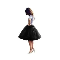 babyonlinedress femme jupon rétro style année 50 vintage en tulle audrey hepburn rockabilly petticoat tutu-18 couleurs, noir, taille unique
