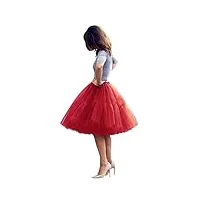 babyonlinedress femme jupon rétro style année 50 vintage en tulle audrey hepburn rockabilly petticoat tutu-18 couleurs, rouge, taille unique