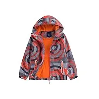 youngsoul manteaux imperméables garçon blouson coupe vent veste de pluie légère imprimée à capuche orange Étiquette xxl
