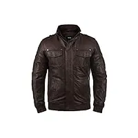 !solid camash - veste en cuir - homme, taille:xl, couleur:brown (5066)