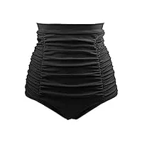 viloree bas de maillot de bain femme plié taille haut vintage bikini sexy amincissant noir 3xl