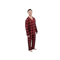 leveret pyjama de noël en flanelle pour homme taille s à xxxl - multicolore - xx-large