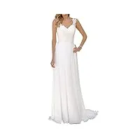 jaeden robes de mariée longue robe de mariage robe nuptiale femme a-ligne dentelle chiffon blanc eur38