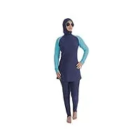 beco tesetto door hijab maillot de bain musulman pour femme xxl bleu marine/bleu