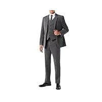 hommes gris anthracite 3 pièces costume d'affaires Élégant bureau informel classique travail formel en forme tailored [suit-jross-charcoal-50uk]