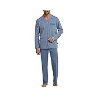 schiesser 165918 lang ensemble de pyjama, blau (indigo 824), s (herstellergröße: 048) homme