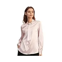 lilysilk blouse en soie pour femme top manches longues col montant 19mm s blanc de lin