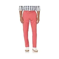 amazon essentials pantalon chino en tissu stretch confortable délavé coupe athlétique (déjà goodthreads) homme, rouge délavé, 36w / 30l