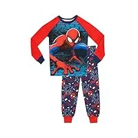 spiderman pyjama | ensembles de pyjama garçon marvel | pyjama manche longue pour enfants | bien ajusté - bleu - 3-4 ans