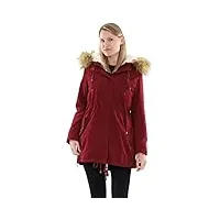 malito femme parka capuche veste hiver manteau trenchcoat 81099 (xl, bordeaux 81103)