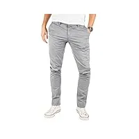 yazubi - pantalons chino pour hommes modèle kyle - chinojeans slim fit - pantalon chino gris business avec stretch, gris (gull 4r173802), w32/l32