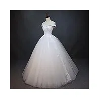 gz robe de mariage traînante sexy tutu top tube blanc fond de dentelle strass,b,s