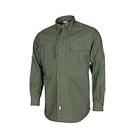 mfh chemise à manches longues en coton ripstop attack enduit de téflon - od green taille xl