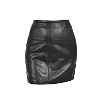 house of leather dames cuir 16 pouces mini jupe crayon bureau du club tenue décontractée skt5 noir (eu 40)