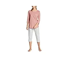 calida pyjama manches longues sweet dreams 100% coton interlock (rose bud)
