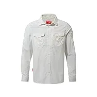 craghoppers nl adv ls shirt chemise, blanc optique, xl homme