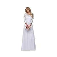 ever-pretty robes de soirée femme empire manches 3/4 en dentelle Élégant 50 blanc