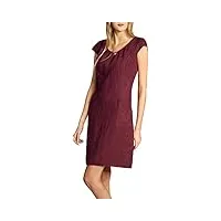 caspar skl020 robe d'été en lin pour femme longueur genoux jusqu'à la taille 52, couleur:lie de vin, taille:l - fr42