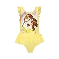 disney maillot de bain une pièce belle de princesse filles la belle et la bête jaune 5-6 ans
