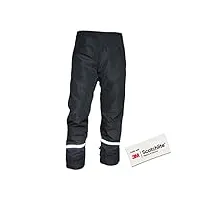 salzmann 3m pantalon de pluie réfléchissant - pantalon de randonnée léger et imperméable - fabriqué avec 3m scotchlite - noir l