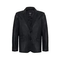 manteau homme veste en cuir véritable noir doublé italien vrai blazer 2xl