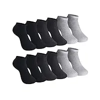 l&k-ii lot de 24 paires de chaussettes femme basse socquettes en coton sport noir blanc gris respirantes confortable 92203 39-42