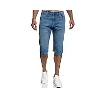 indicode hommes jaspar short en jean 5 poches blue wash medium