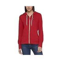 tommy hilfiger sweat zippé classique pour femme avec cordons de serrage et capuche sweatshirt, rouge écarlate, l (lot de 7)