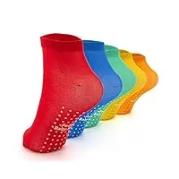 pedsox, lot de 125 paires de chaussettes hygiéniques antidérapantes jetables pour enfants, 100% coton, idéales pour les aires de jeux, 3-10 ans, taille unique, couleurs assorties