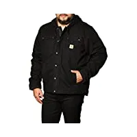 carhartt veste de travail en toile lourde délavée avec doublure sherpa coupe décontractée homme, noir, s
