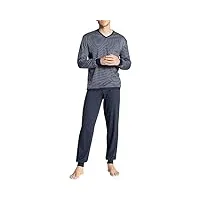 calida pyjama long relax choice 100% coton interlock (dark sapphire)