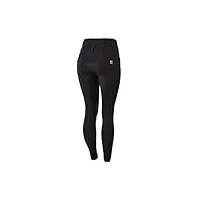 horze pantalon d'équitation tara pour femme, taille haute, avec empiècement en silicone et poches, noir, 40